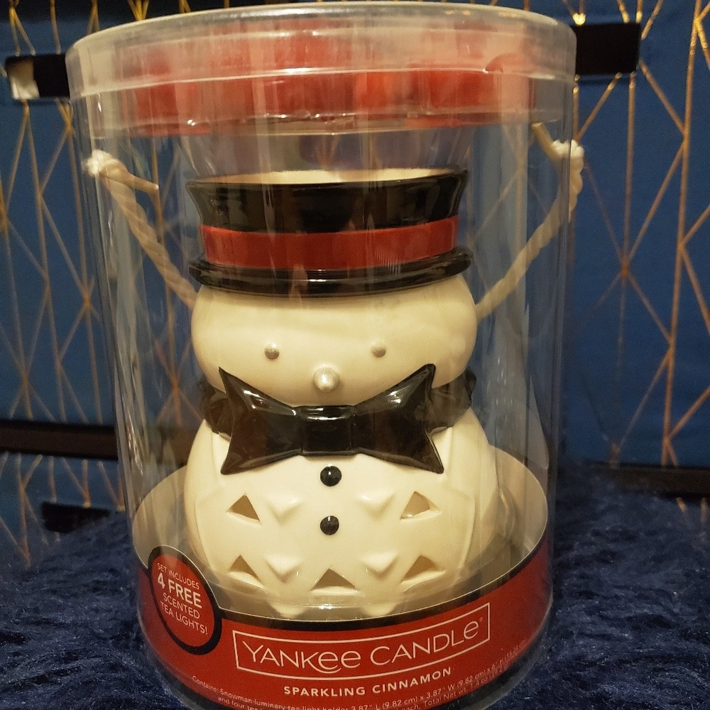 Yankee candle sparkling cinnamon and snowman